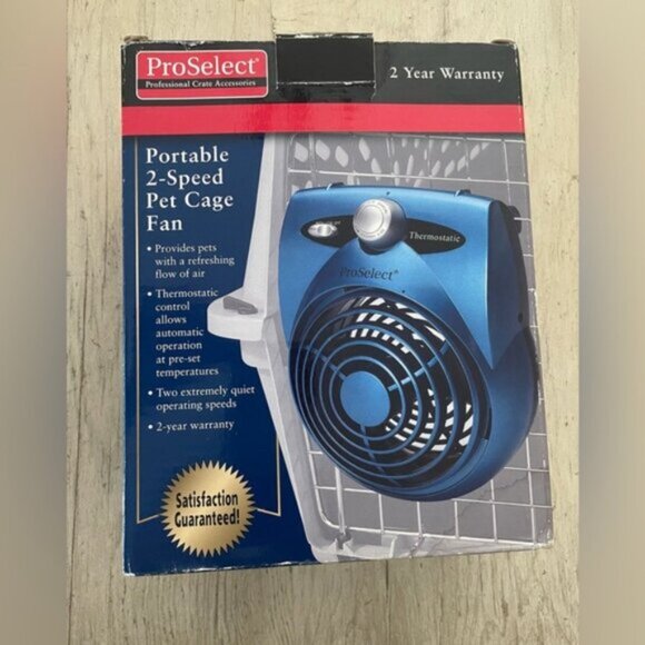 Pro Select Blue Quiet Battery Cool Pup Crate Fan - Picture 5 of 12